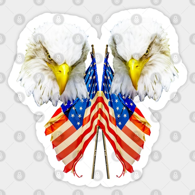 The Eagles and the Flag Sticker by dalyndigaital2@gmail.com